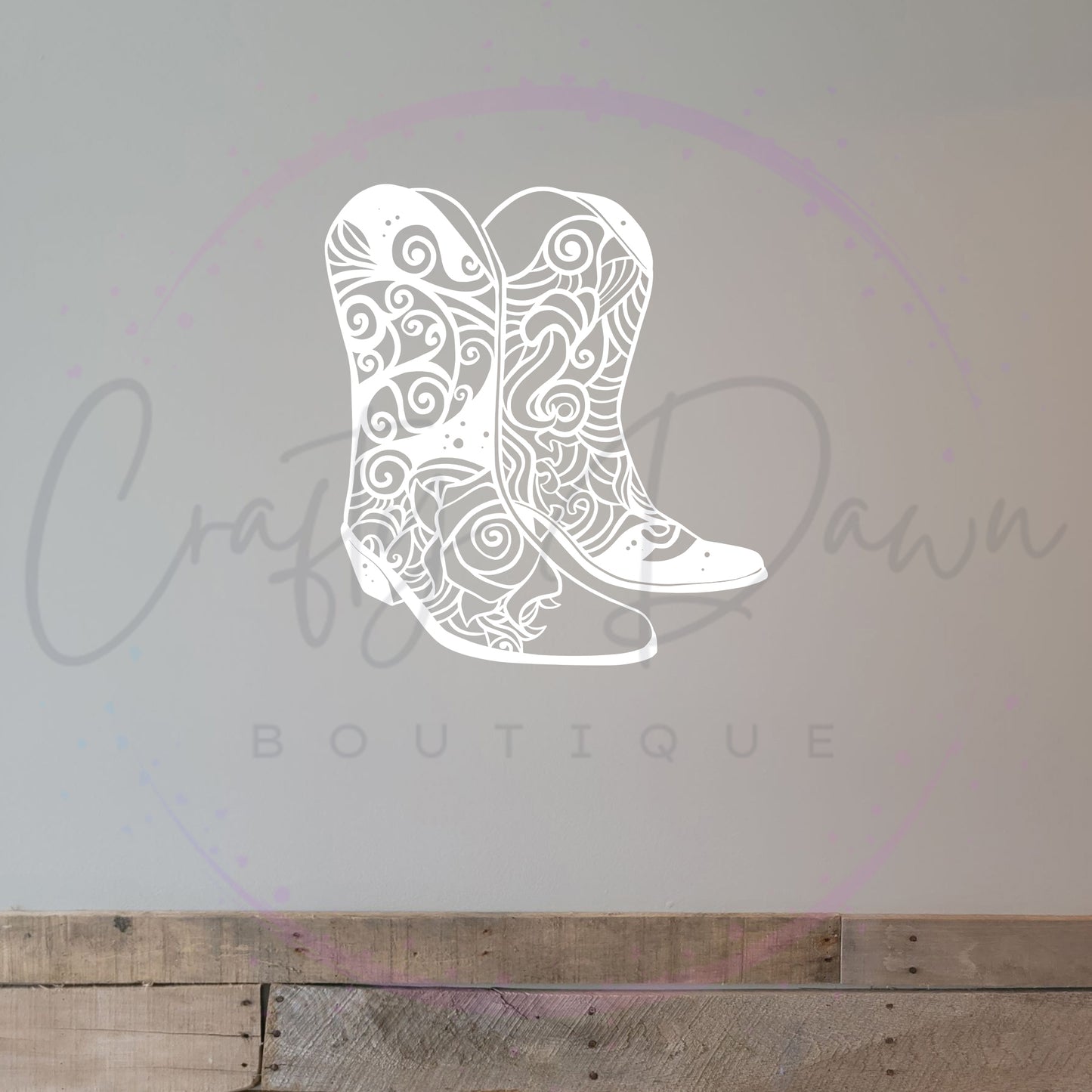 Cowboy Boots Mandala Decal