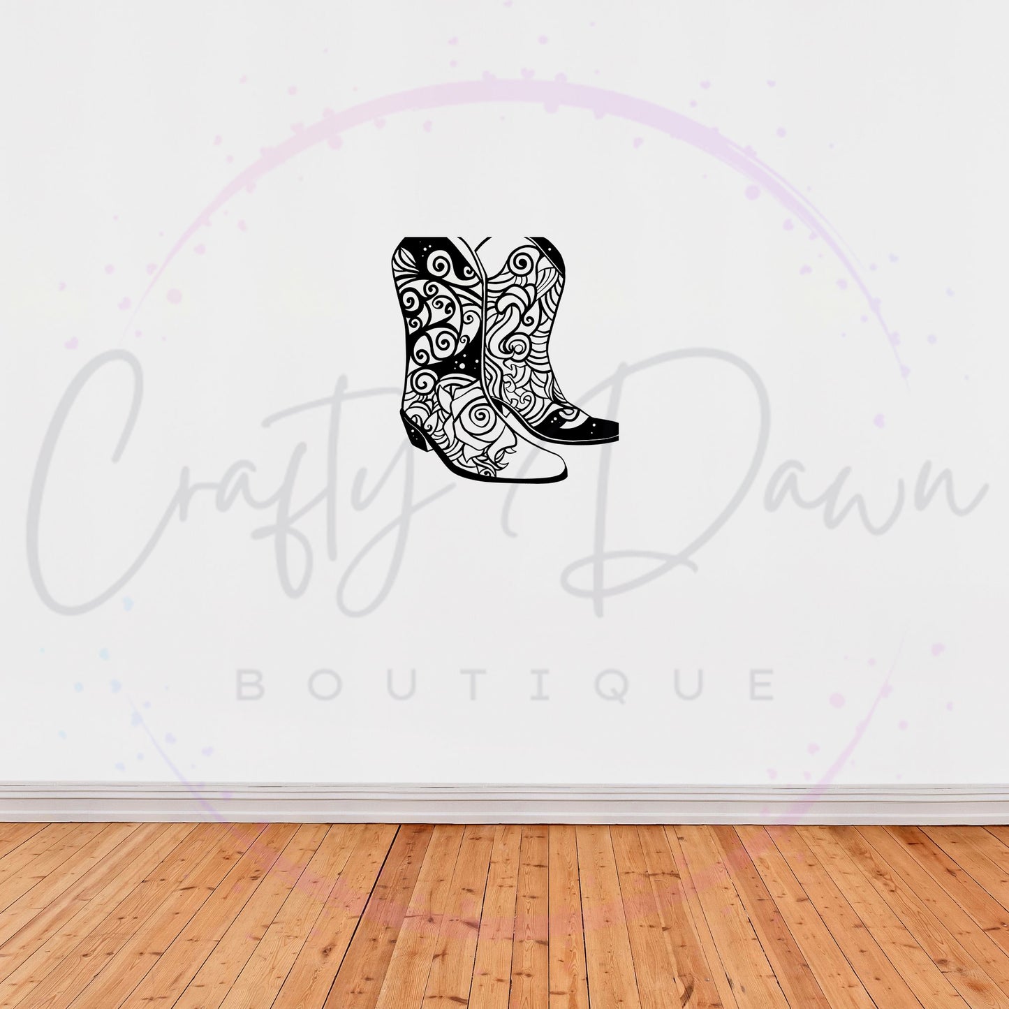Cowboy Boots Mandala Decal