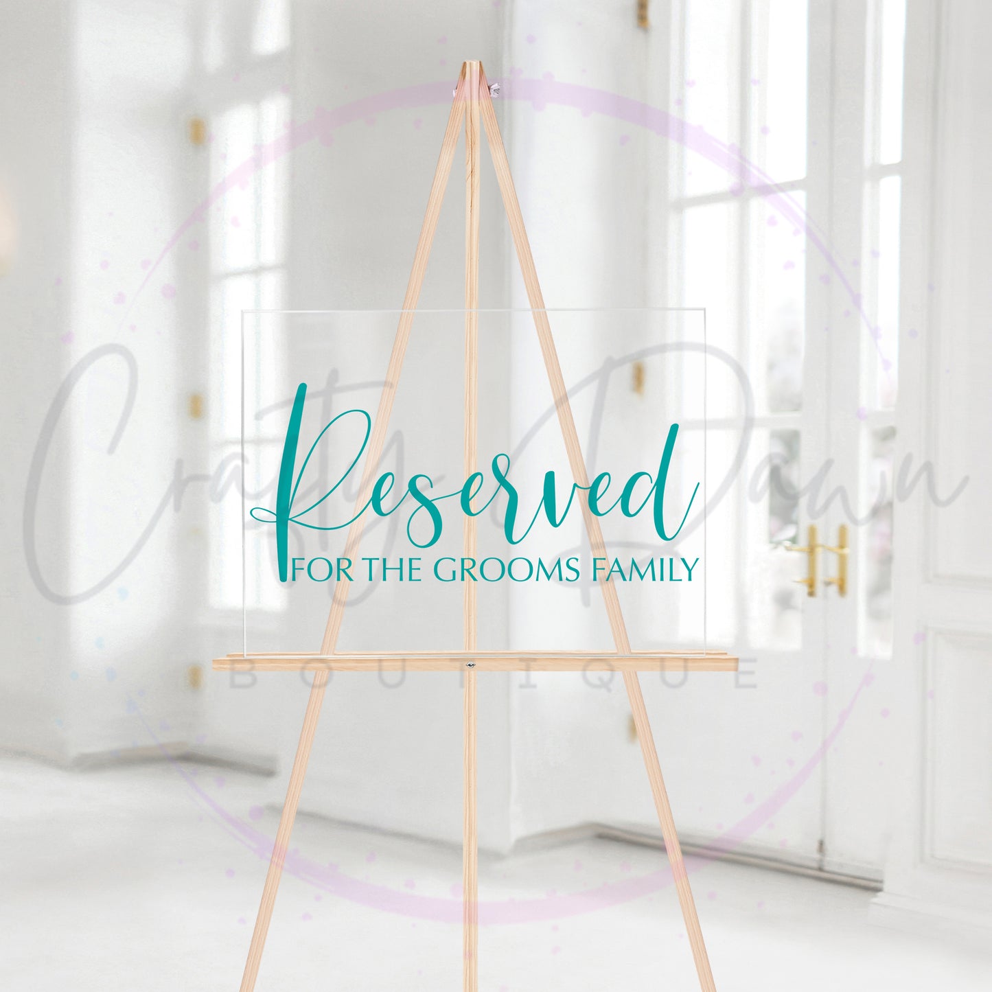 Reserved For The Groom's Family Acrylic Sign
