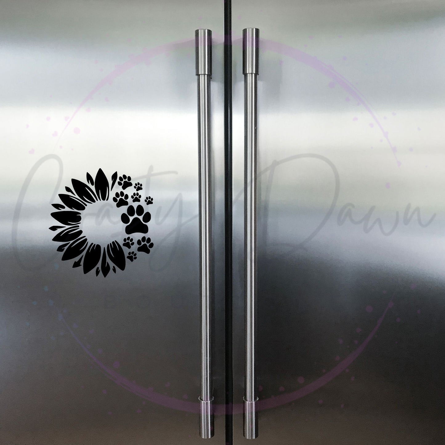 Dog Paw Sunflower Decal
