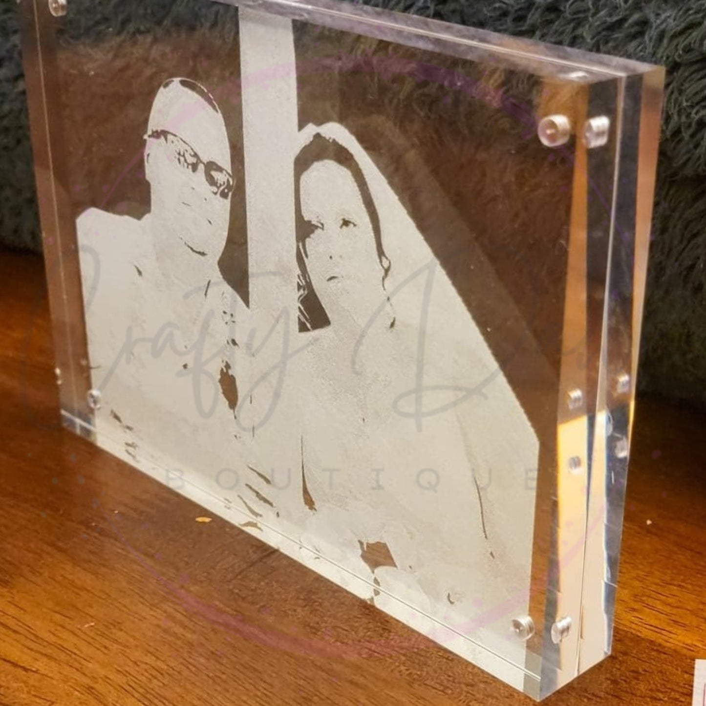 Custom Engraved Acrylic Block Photo