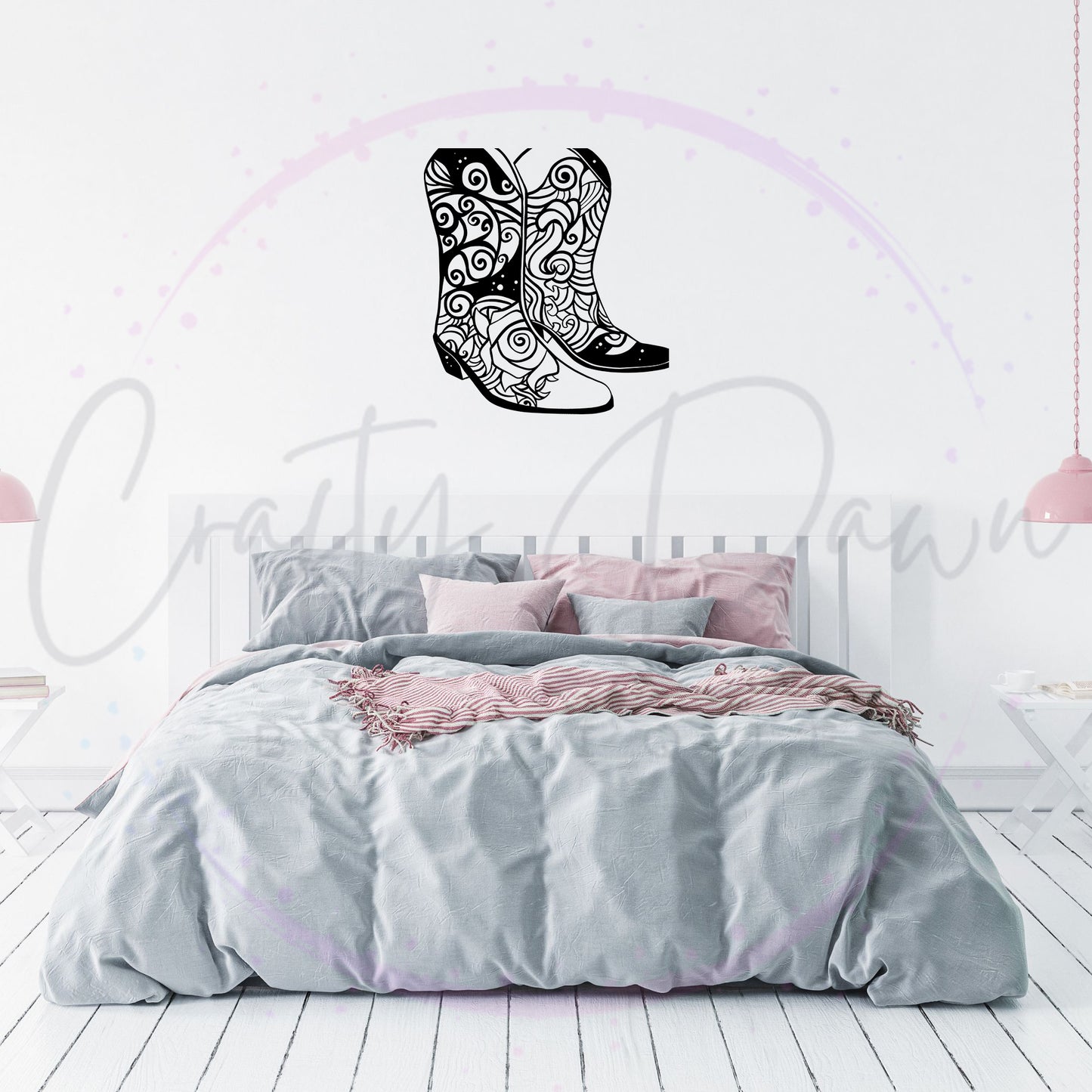 Cowboy Boots Mandala Decal