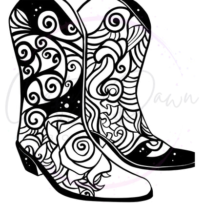 Cowboy Boots Mandala Decal