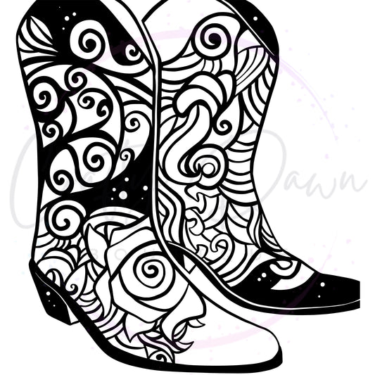 Cowboy Boots Mandala Decal