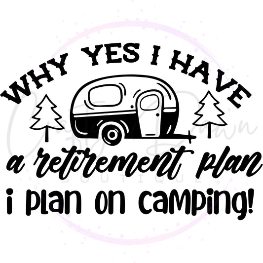 Camping Retirement Plan Decal