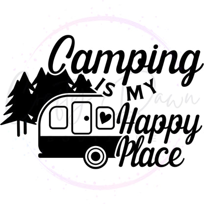 Camping Is My Happy Place Decal