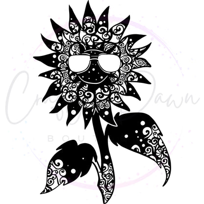 Cool Sunflower Mandala Decal