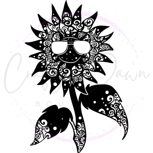 Cool Sunflower Mandala Decal