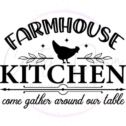 Farmhouse Kitchen Gather Around Decal
