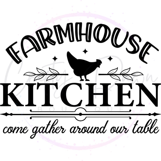 Farmhouse Kitchen Gather Around Decal