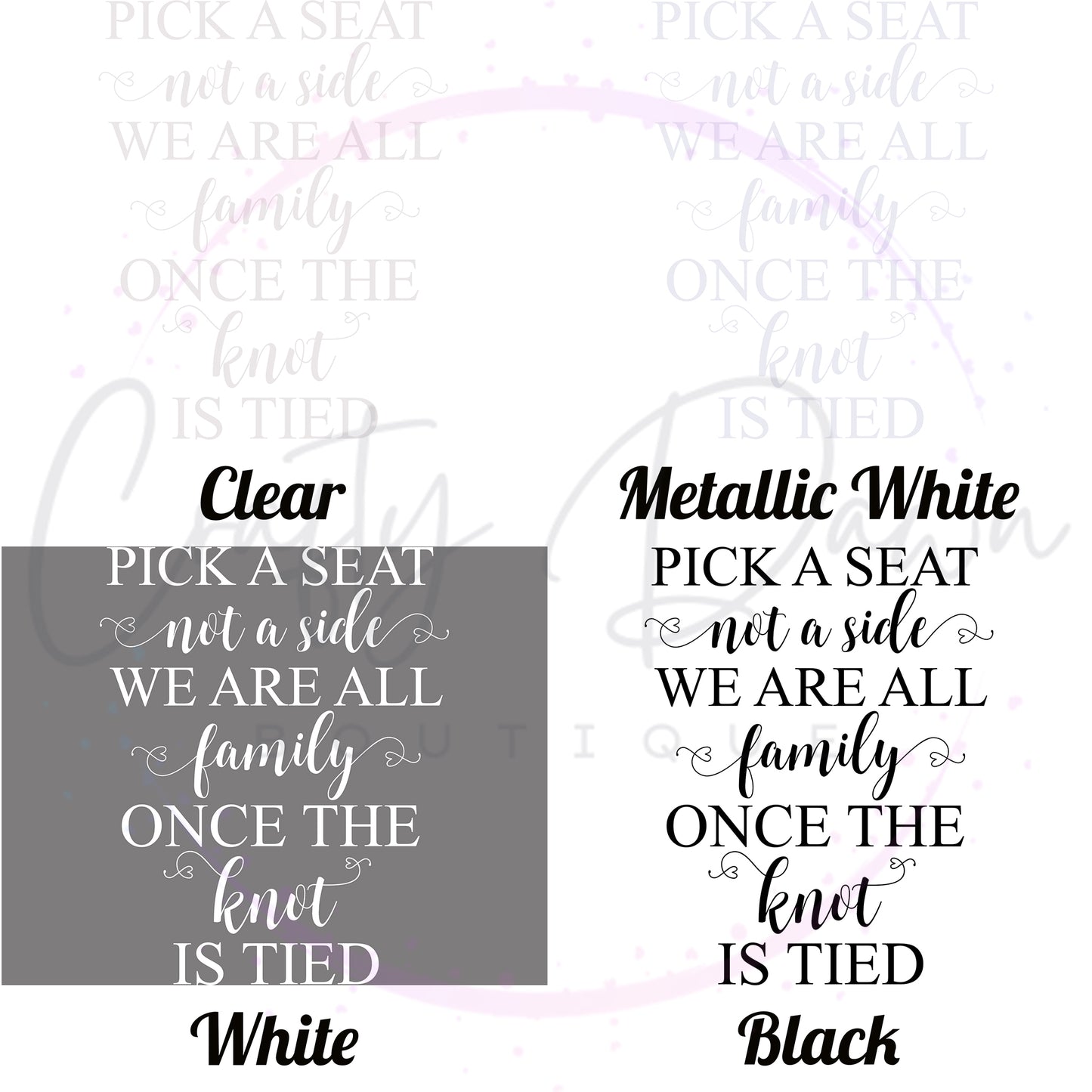 Pick A Seat Not A Side Acrylic Sign