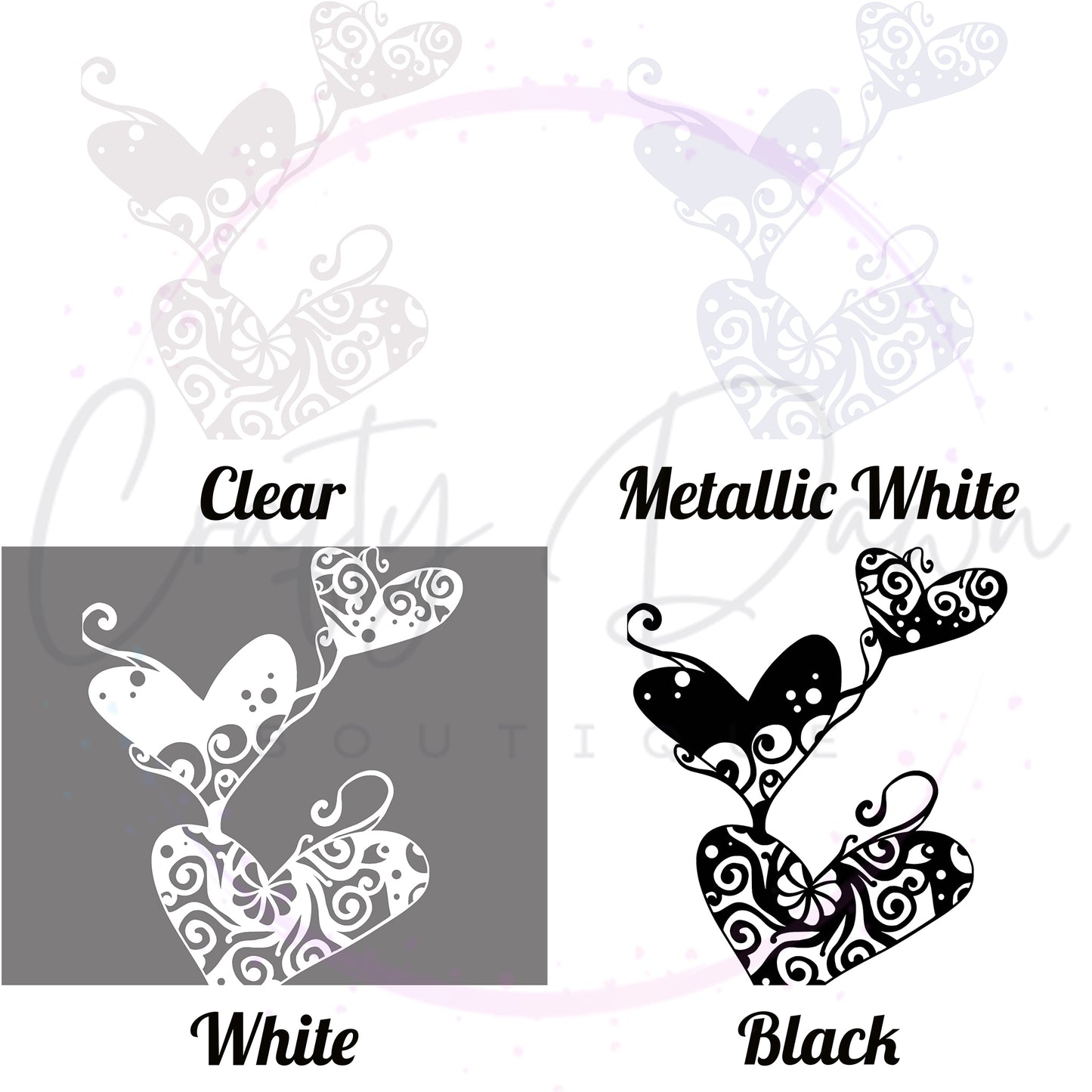 Tangled Hearts Mandala Decal