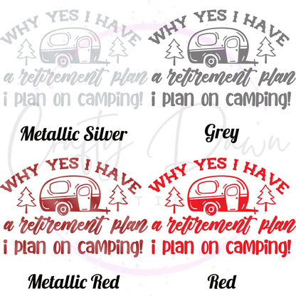 Camping Retirement Plan Decal