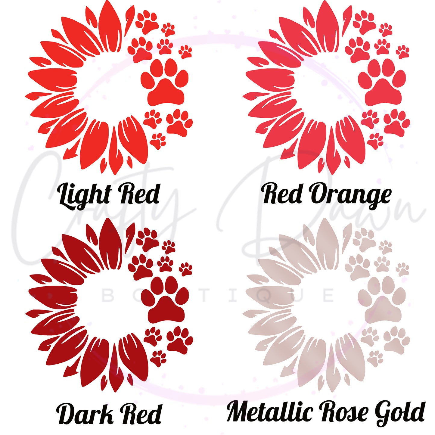 Dog Paw Sunflower Decal