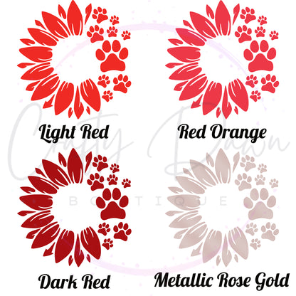 Dog Paw Sunflower Decal