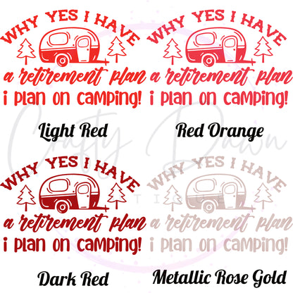 Camping Retirement Plan Decal