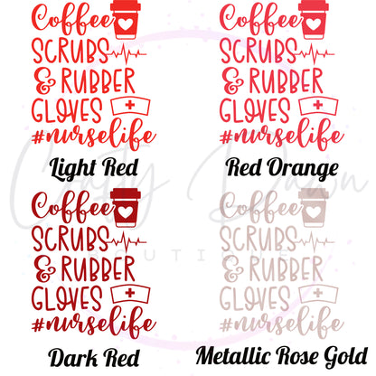 Coffee, Scrubs, & Rubber Gloves Decal