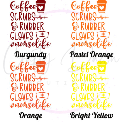 Coffee, Scrubs, & Rubber Gloves Decal
