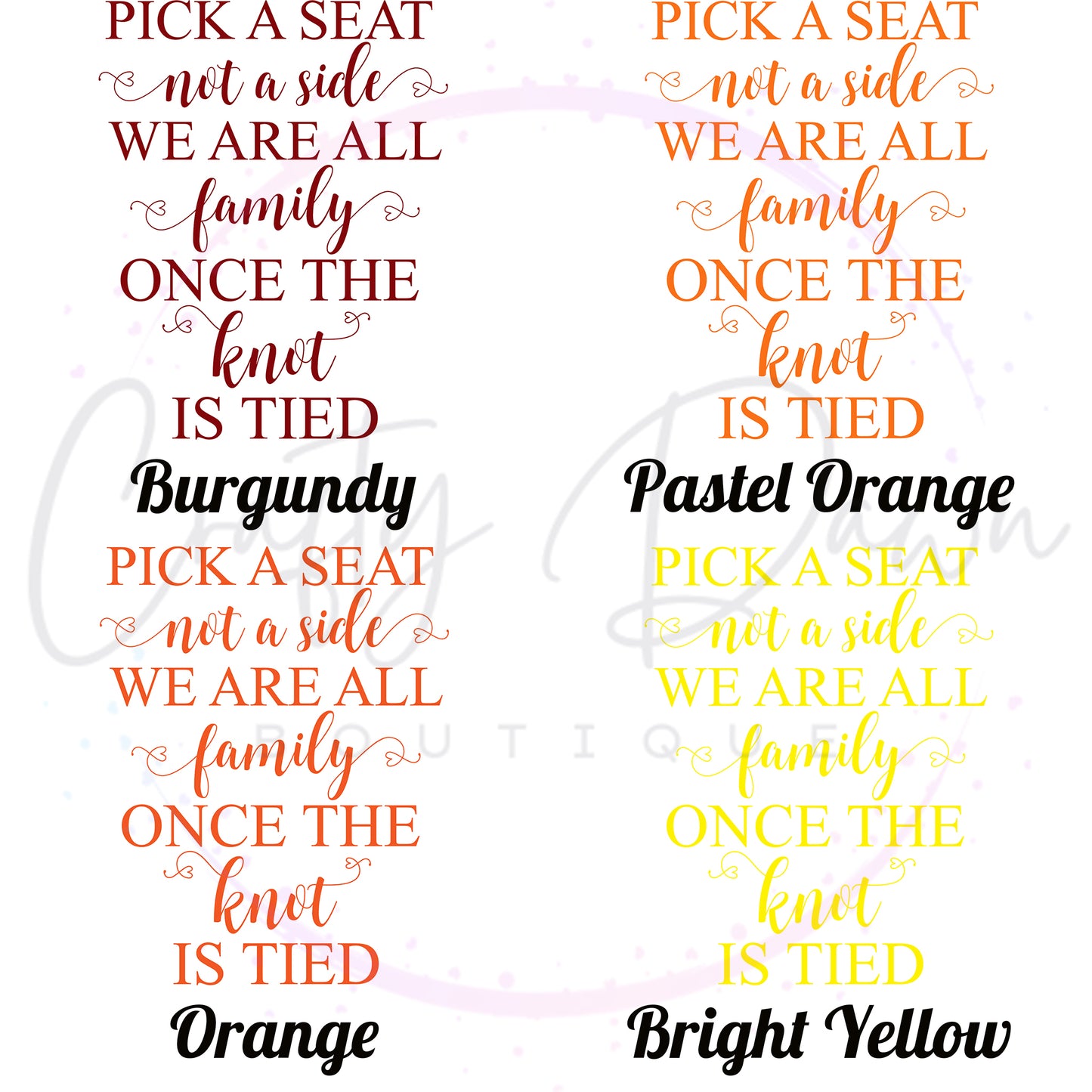 Pick A Seat Not A Side Acrylic Sign