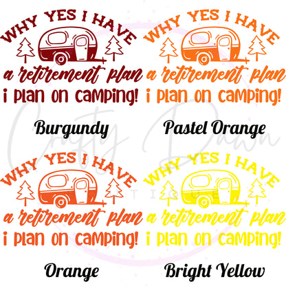 Camping Retirement Plan Decal