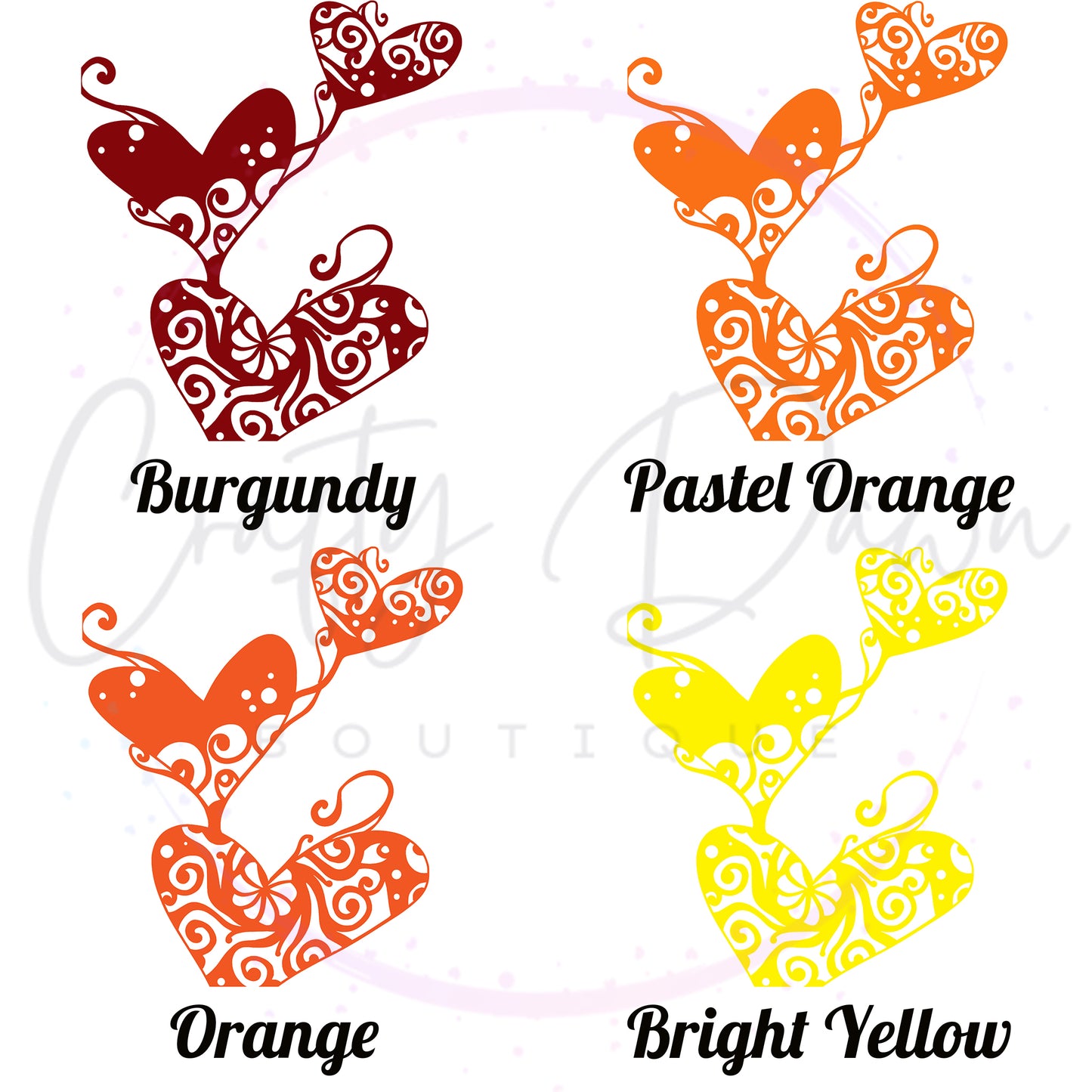 Tangled Hearts Mandala Decal