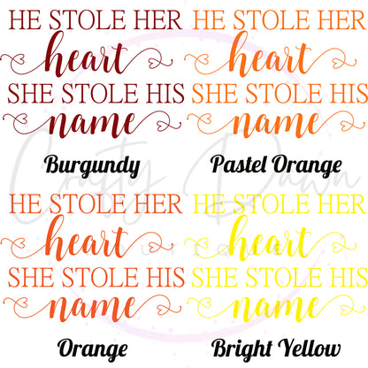 He Stole Her Heart Acrylic Sign