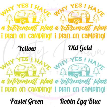 Camping Retirement Plan Decal