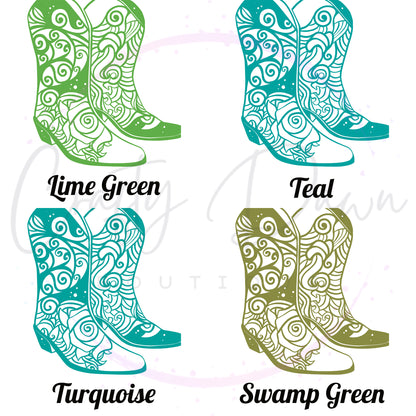 Cowboy Boots Mandala Decal