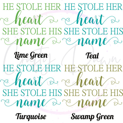 He Stole Her Heart Acrylic Sign