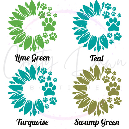 Dog Paw Sunflower Decal