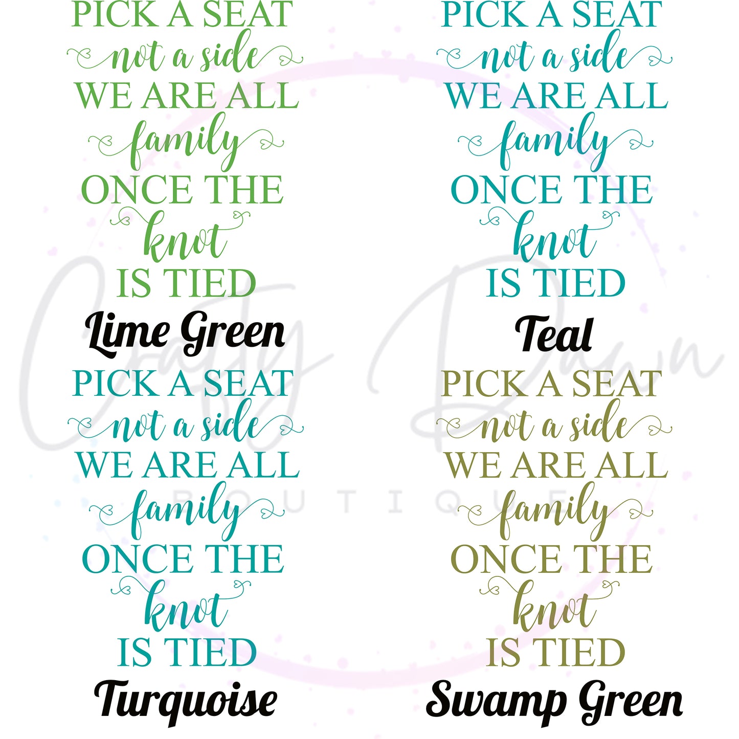 Pick A Seat Not A Side Acrylic Sign