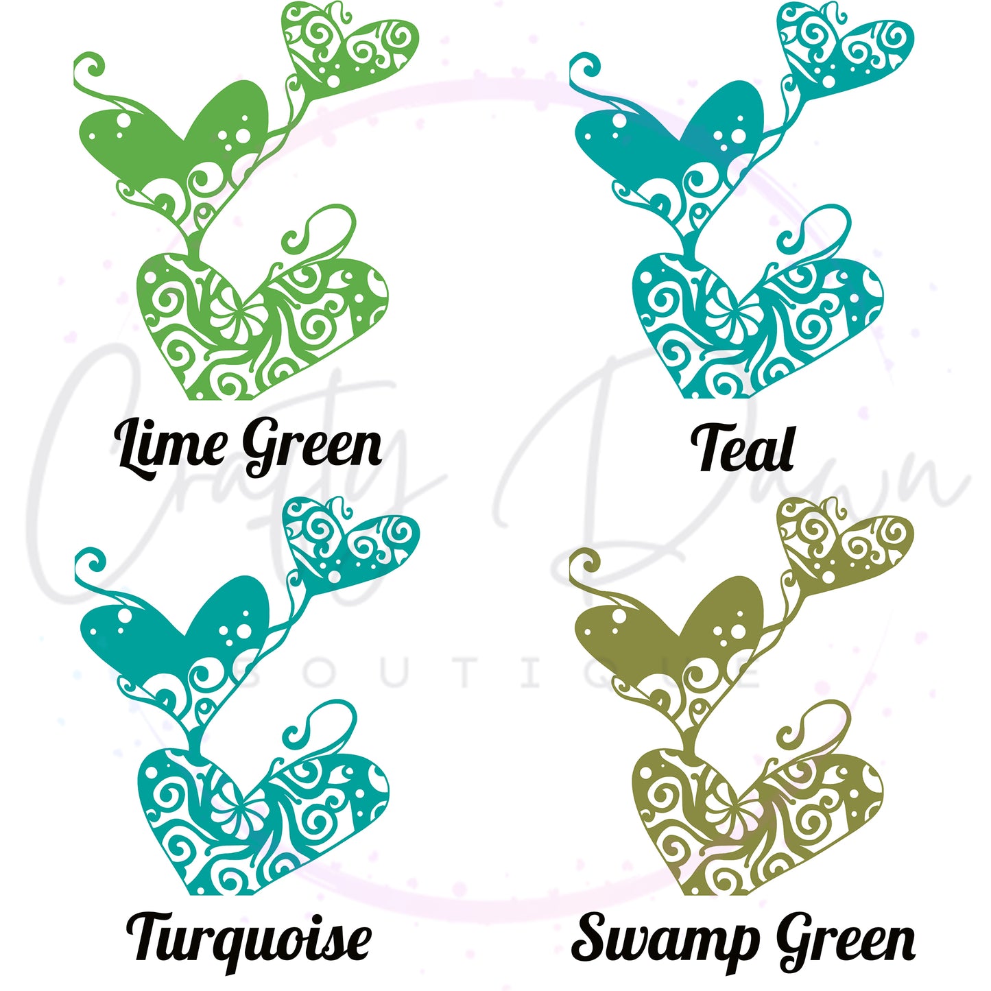 Tangled Hearts Mandala Decal