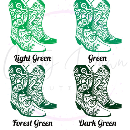 Cowboy Boots Mandala Decal