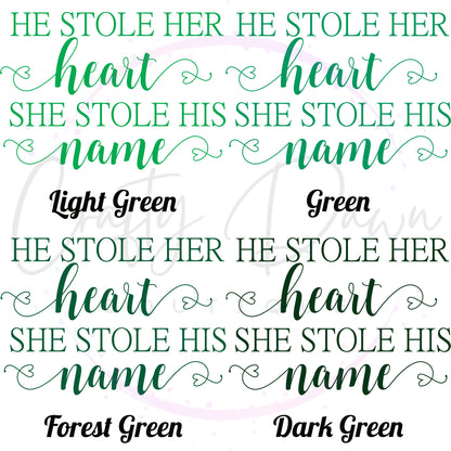 He Stole Her Heart Acrylic Sign