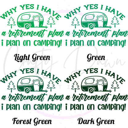 Camping Retirement Plan Decal