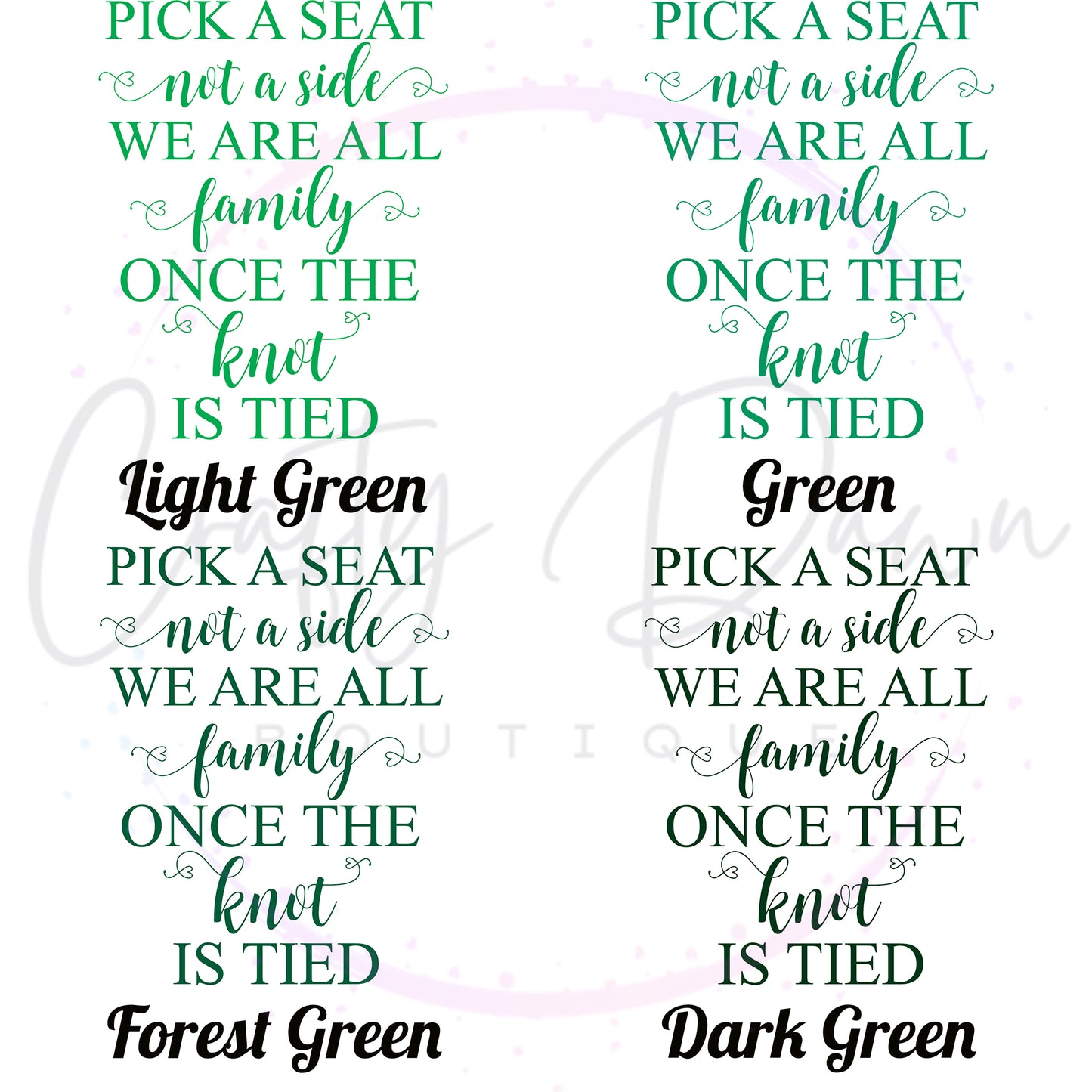 Pick A Seat Not A Side Acrylic Sign