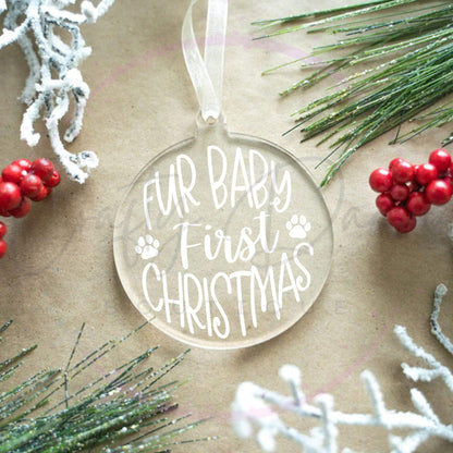 Fur Baby First Christmas Engraved Acrylic Ornament