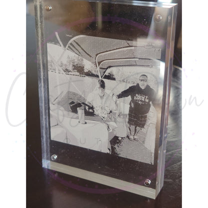 Custom Engraved Acrylic Block Photo