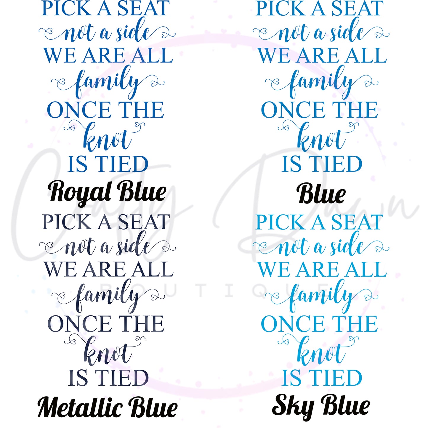 Pick A Seat Not A Side Acrylic Sign
