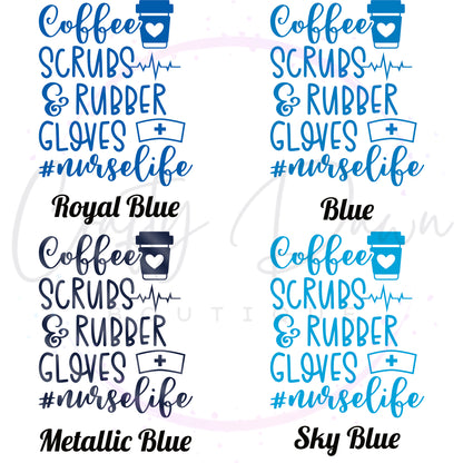 Coffee, Scrubs, & Rubber Gloves Decal