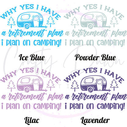 Camping Retirement Plan Decal