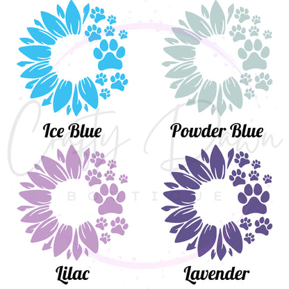 Dog Paw Sunflower Decal