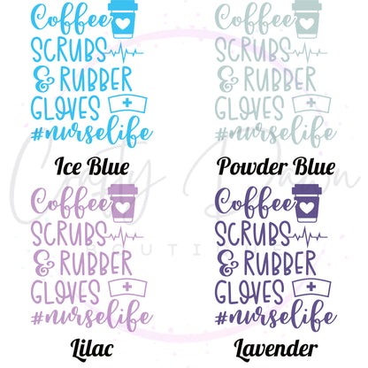 Coffee, Scrubs, & Rubber Gloves Decal