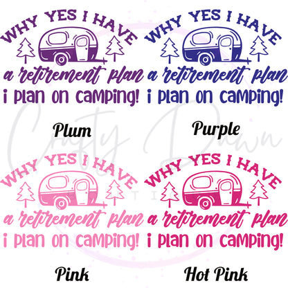 Camping Retirement Plan Decal