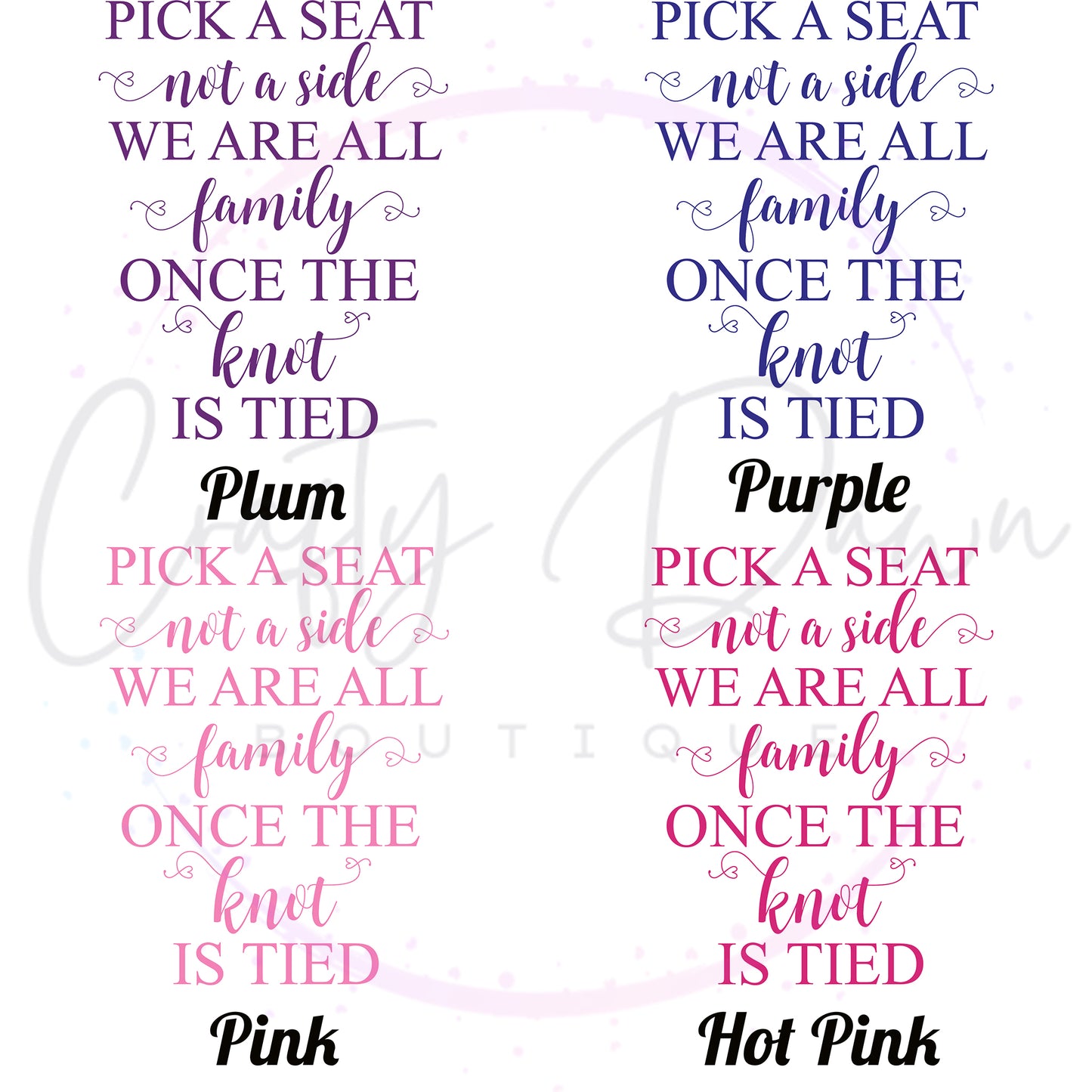 Pick A Seat Not A Side Acrylic Sign