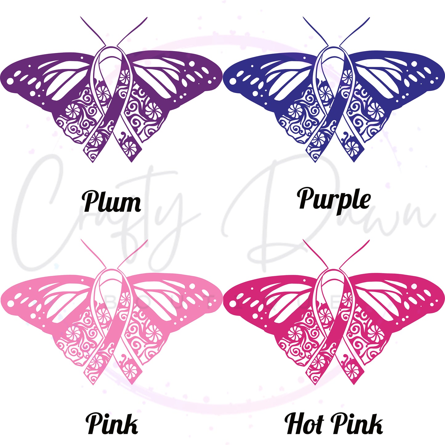 Ribbon Butterfly Decal