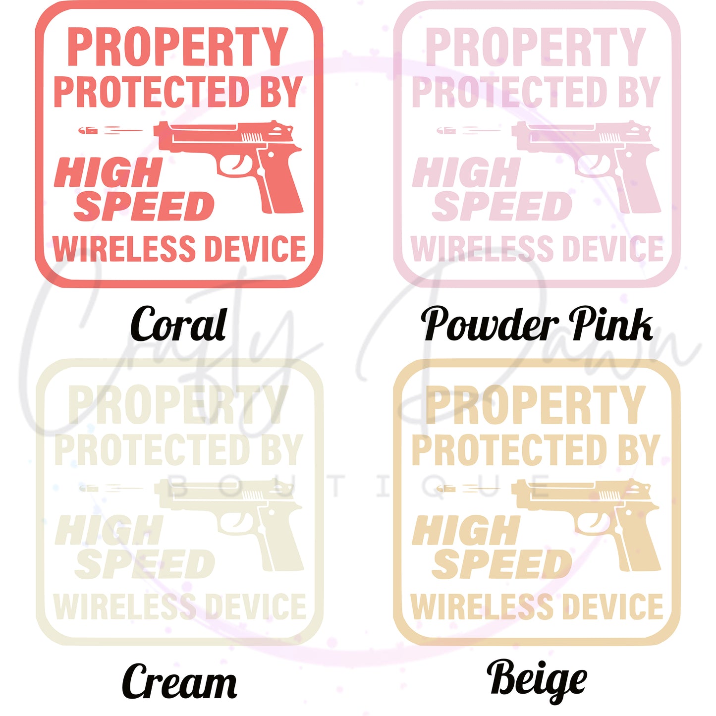 Property Protected By High Speed Wireless Device Decal