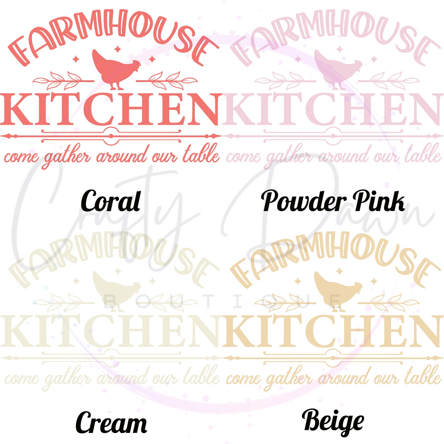 Farmhouse Kitchen Gather Around Decal