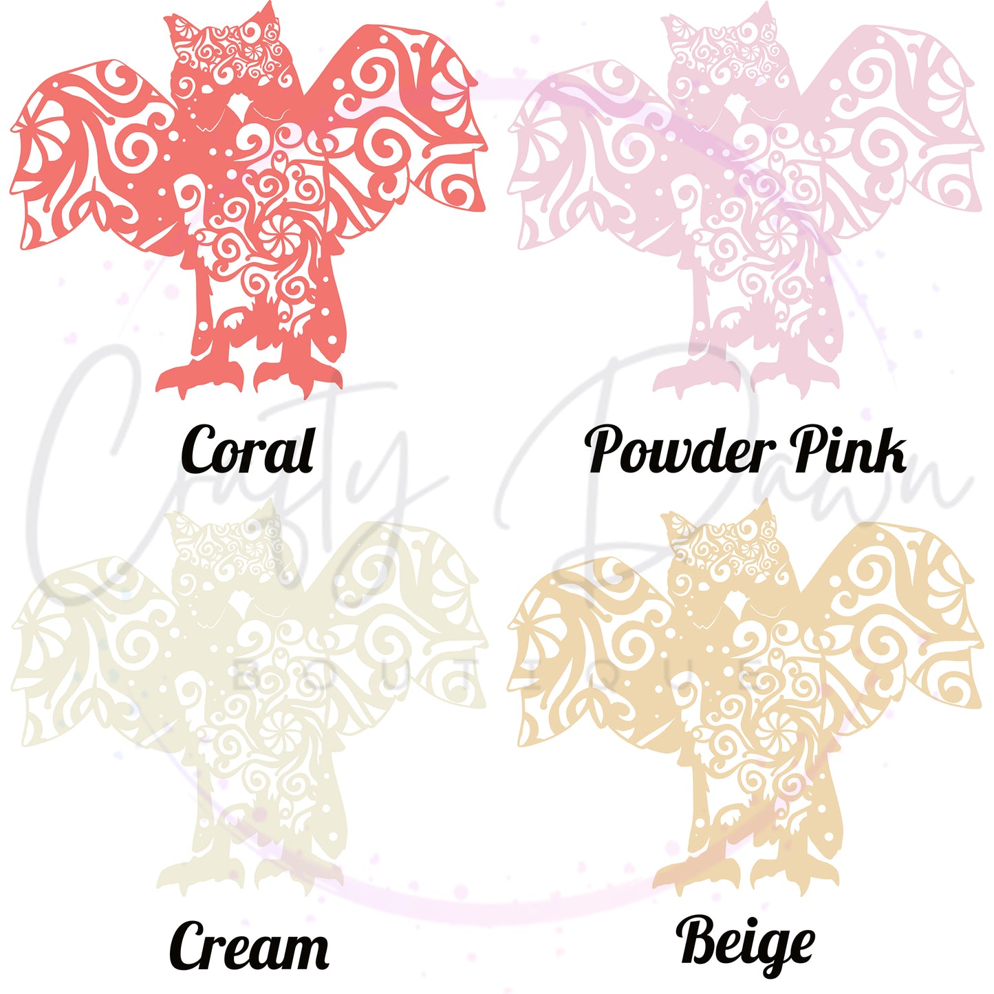 Owl Mandala Decal 2