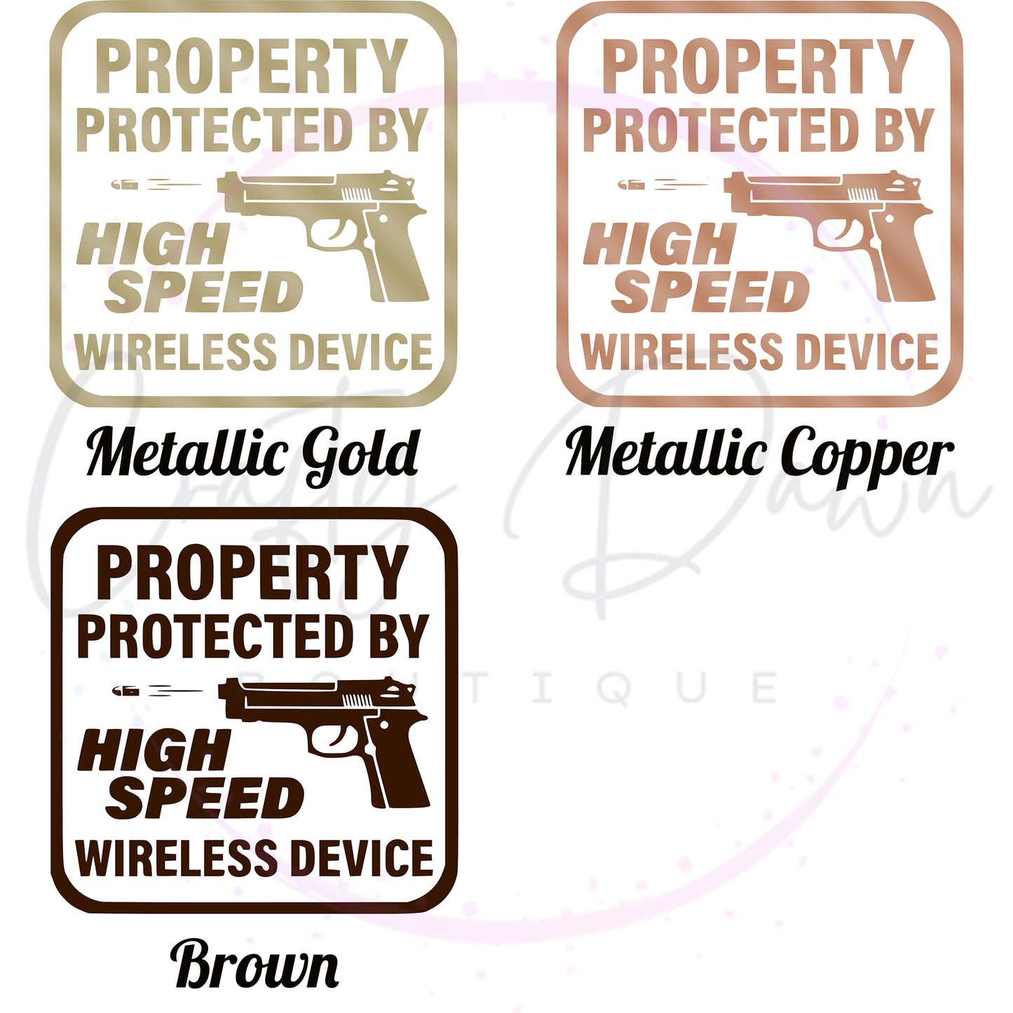 Property Protected By High Speed Wireless Device Decal